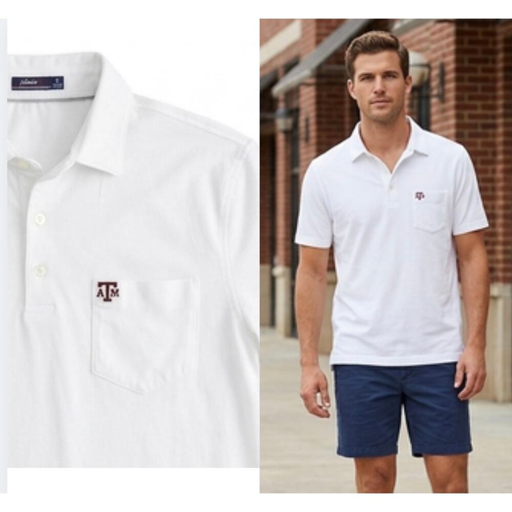Johnnie-O Texas A&M University Aggies White Pocket Polo S